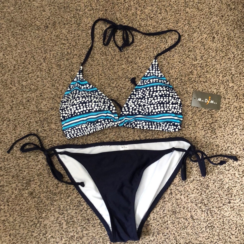 NWT Mei De Mon designer 2 piece bikini swimsuit